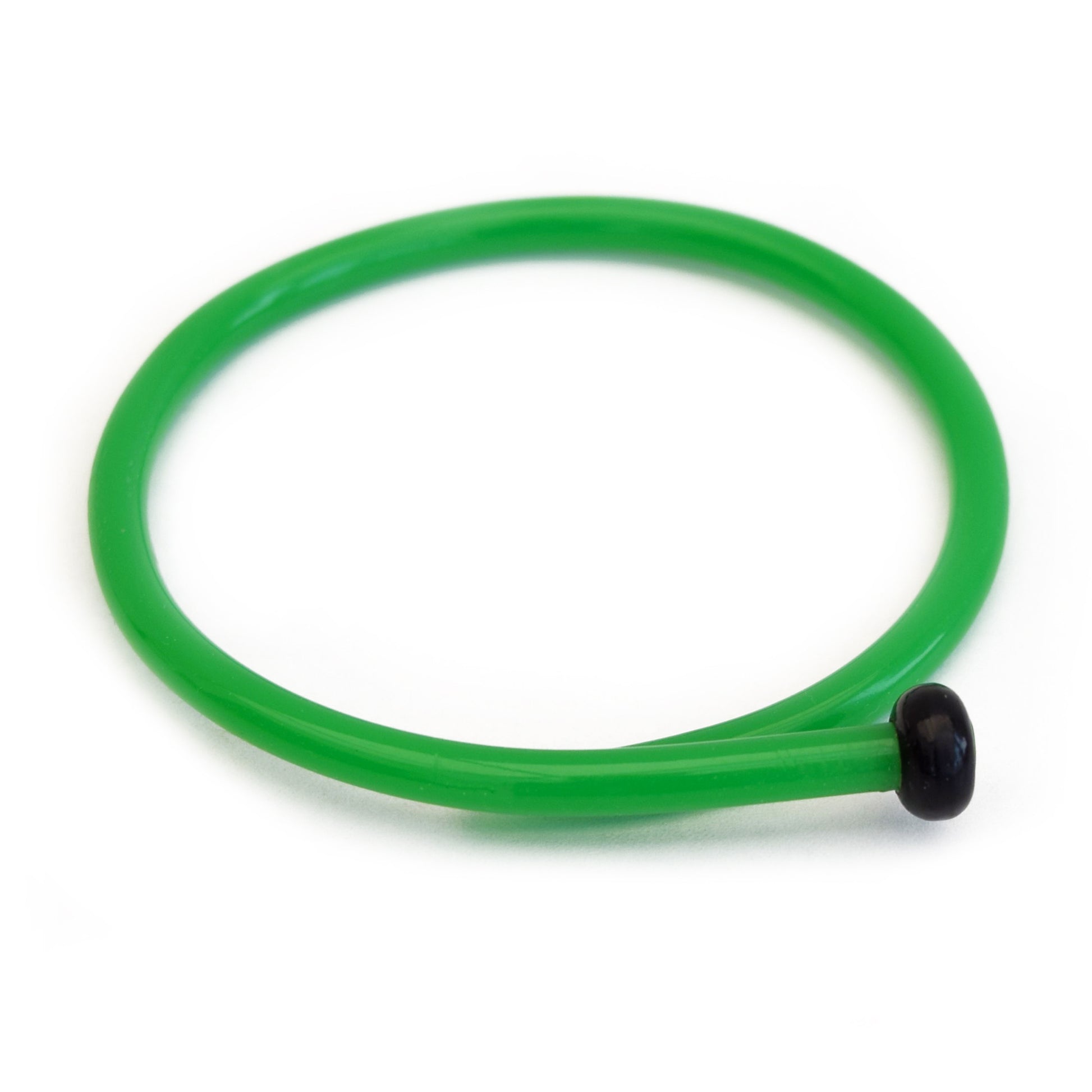 Retro Bangle by Cardigan Lane- Knitting Needle, Green with Black End