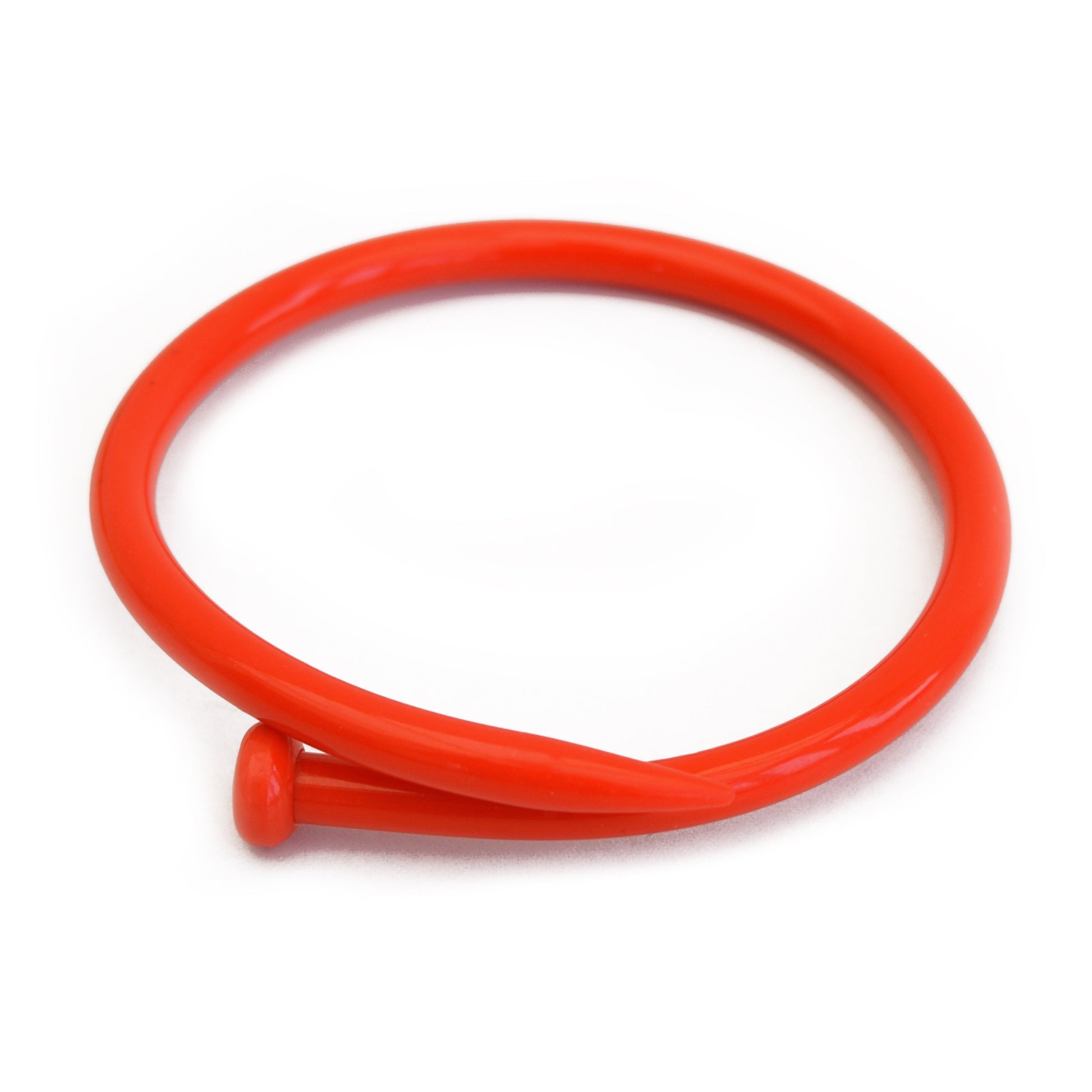 Retro Bangle by Cardigan Lane - Knitting Needle, Thin Red