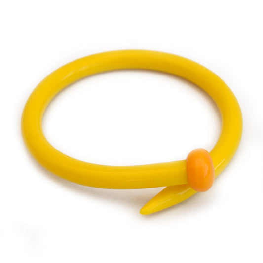Retro Bangle by Cardigan Lane - Knitting Needle, Thick Yellow