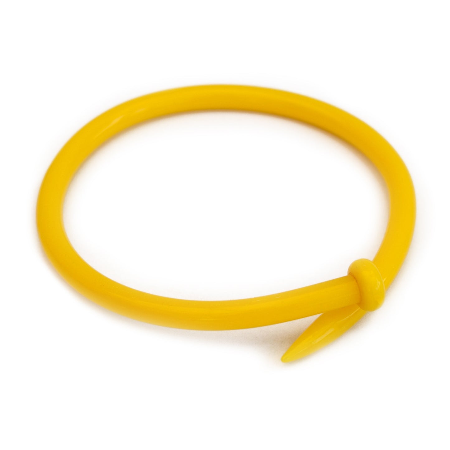 Retro Bangle by Cardigan Lane - Knitting Needle, Thin Yellow