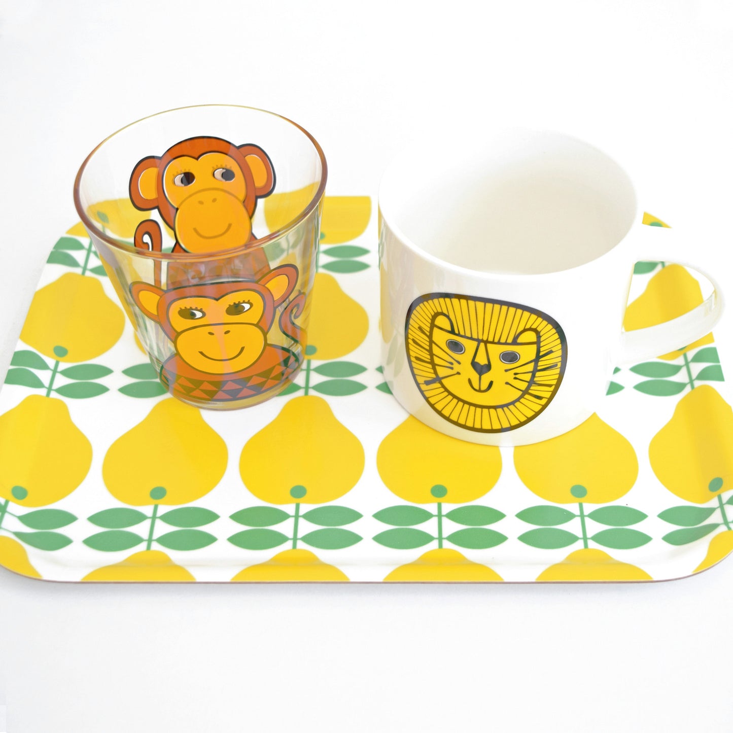 Retro Birch Veneer Tray - Swedish by Lotta Kuhlhorn - Pear Design, Yellow