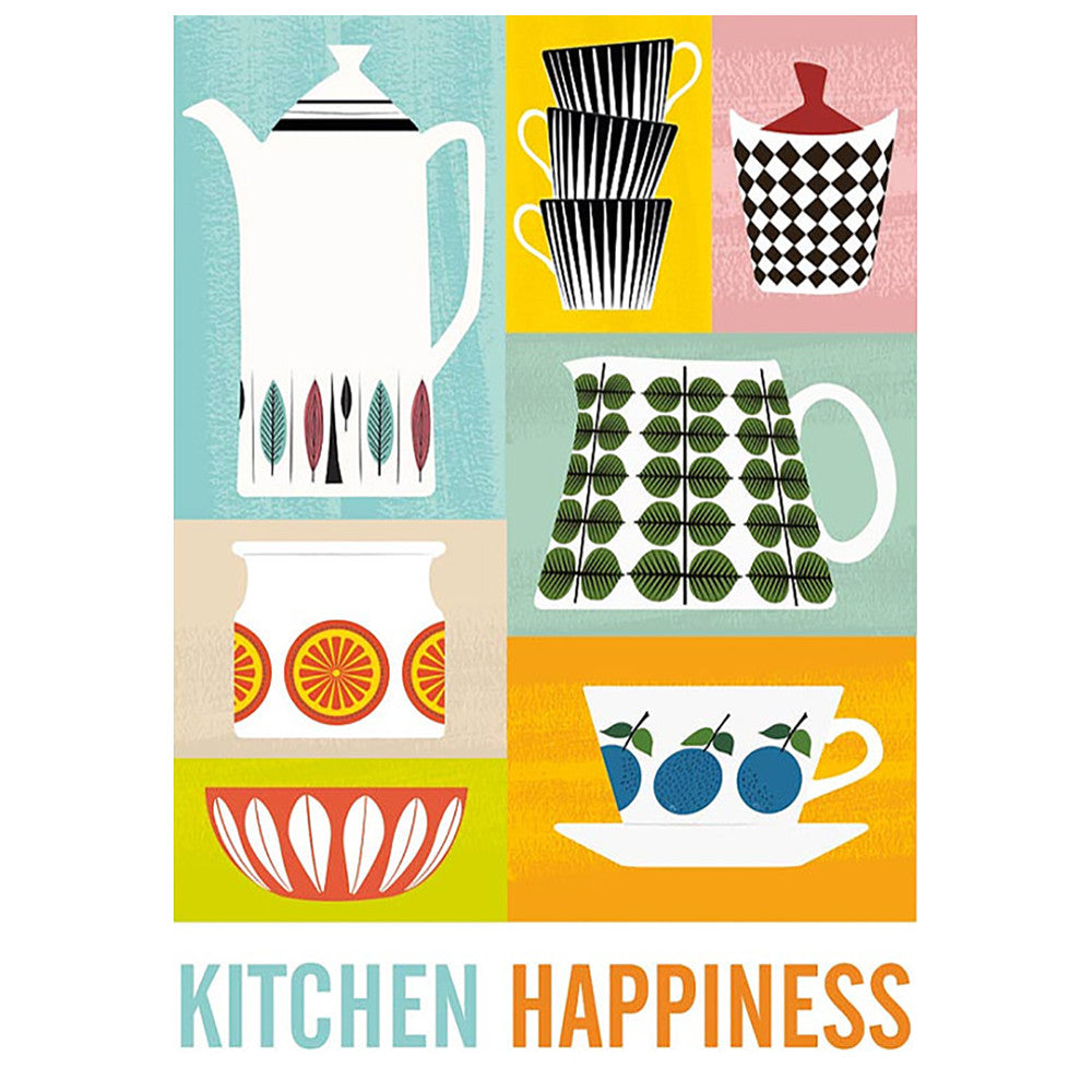 Retro A3 Graphic Print - 'Kitchen Happiness' Design by ReStyle