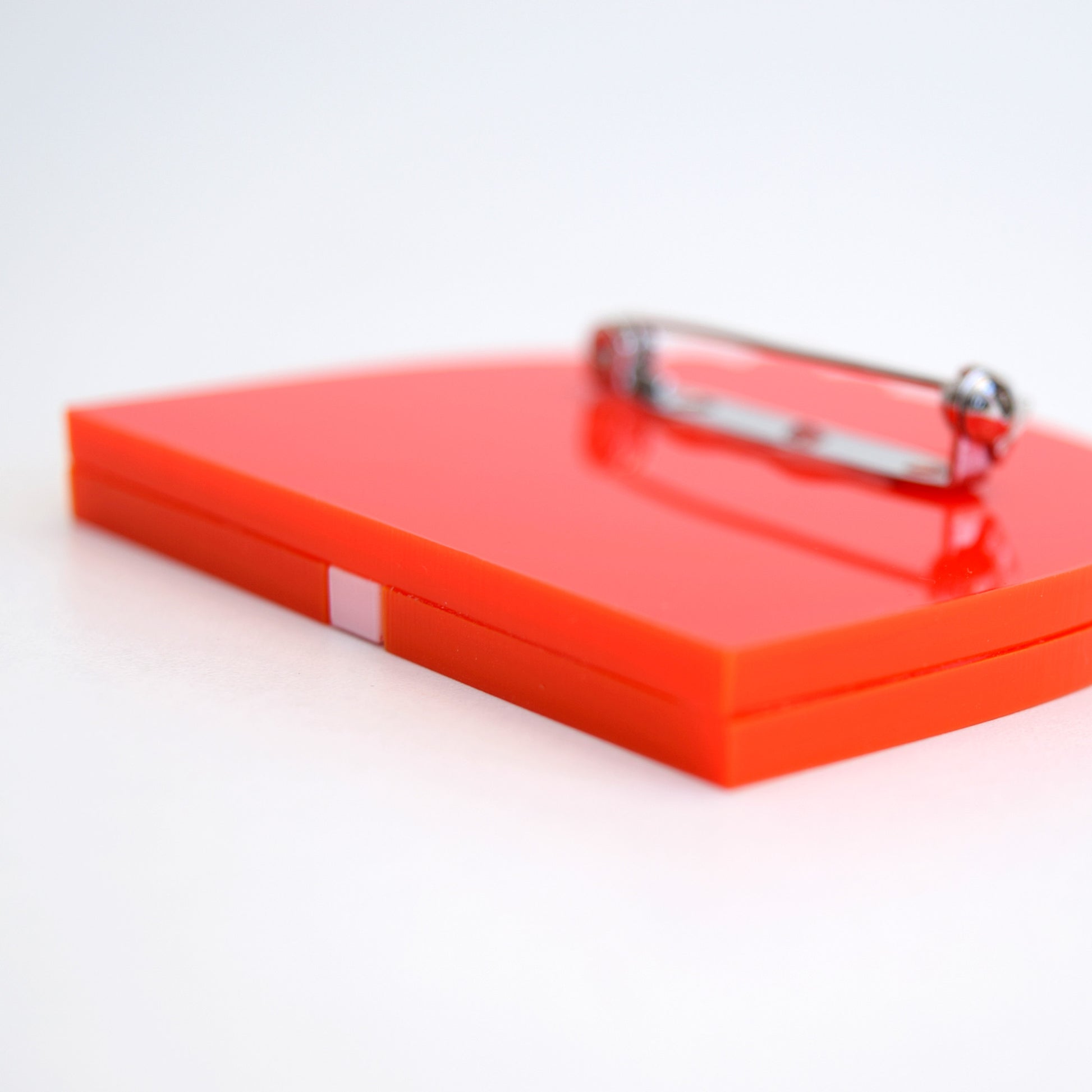 Retro Acrylic Brooch - Sophie Head, Red - Side View