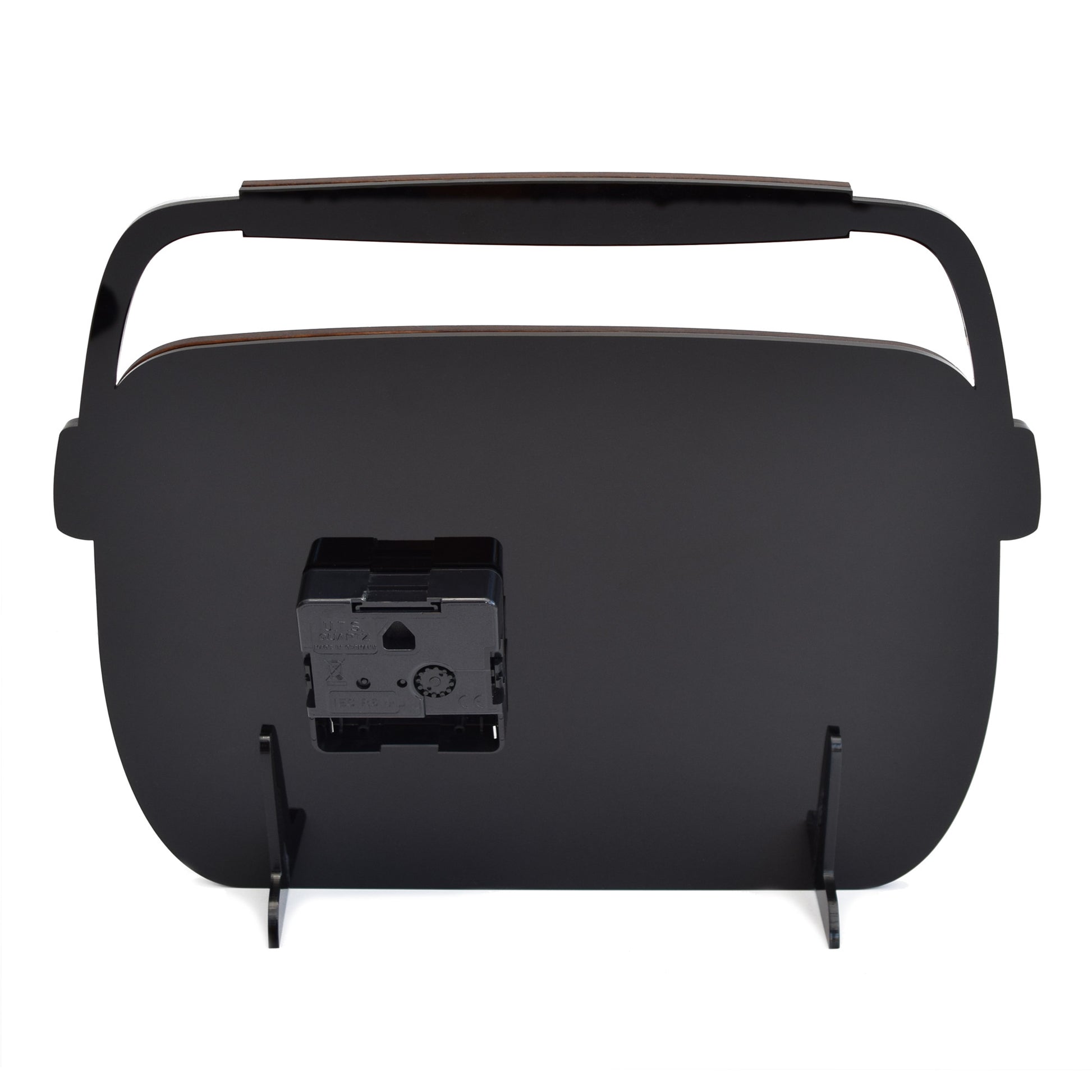 Retro Wooden Clock - Radio Design, Cherry Wood - Rear View with Clock Mechanism