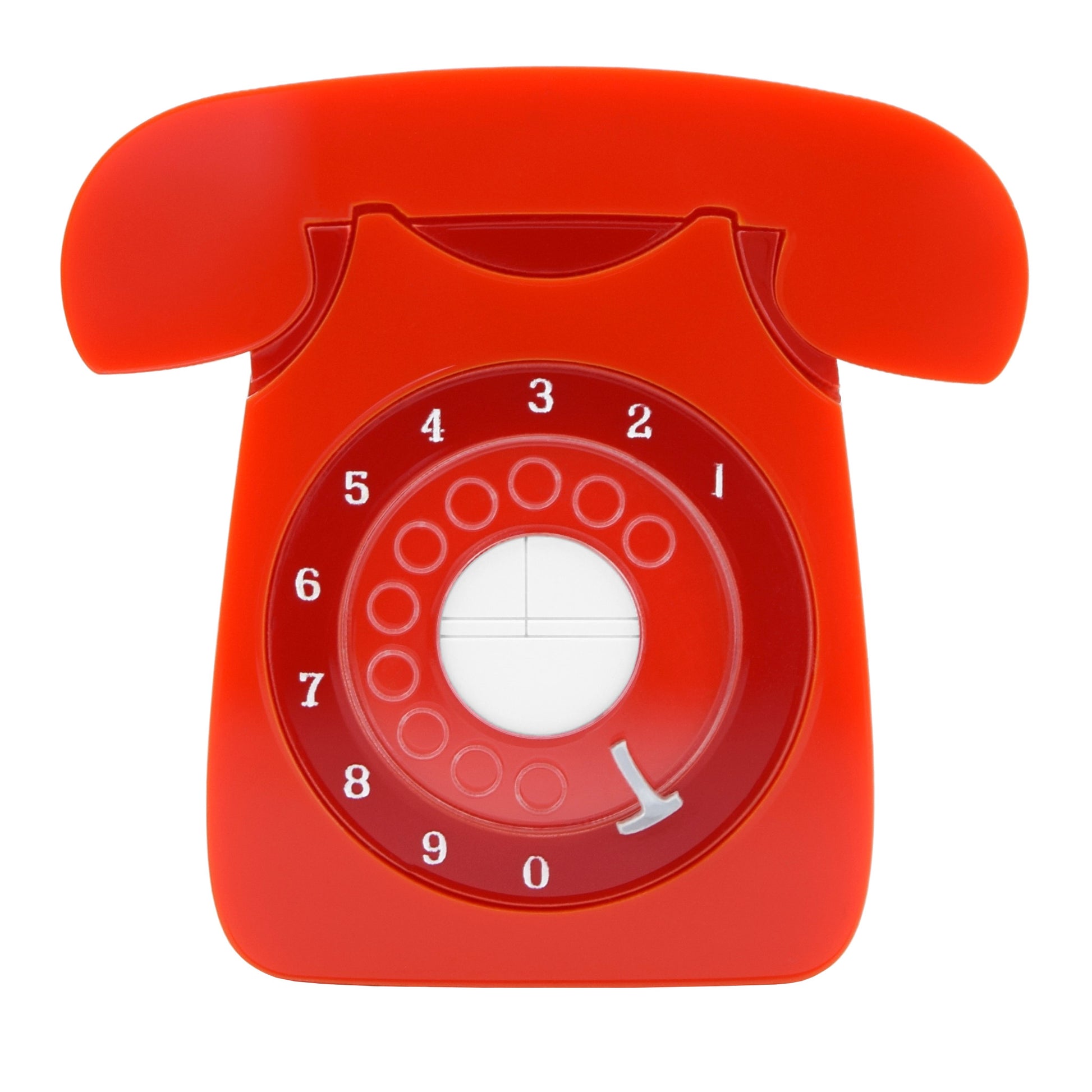 Retro Acrylic Brooch - GPO Style Telephone Design, Red