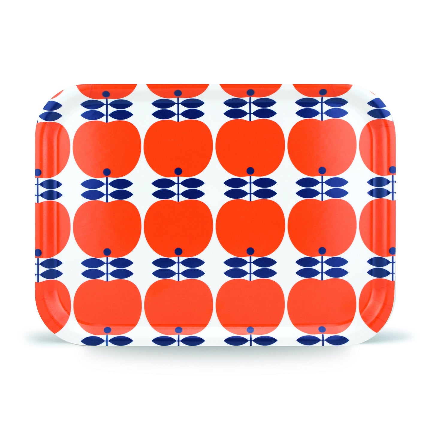 Retro Birch Veneer Wood Tray - Swedish by Lotta Kuhlhorn - Apples Design, Red