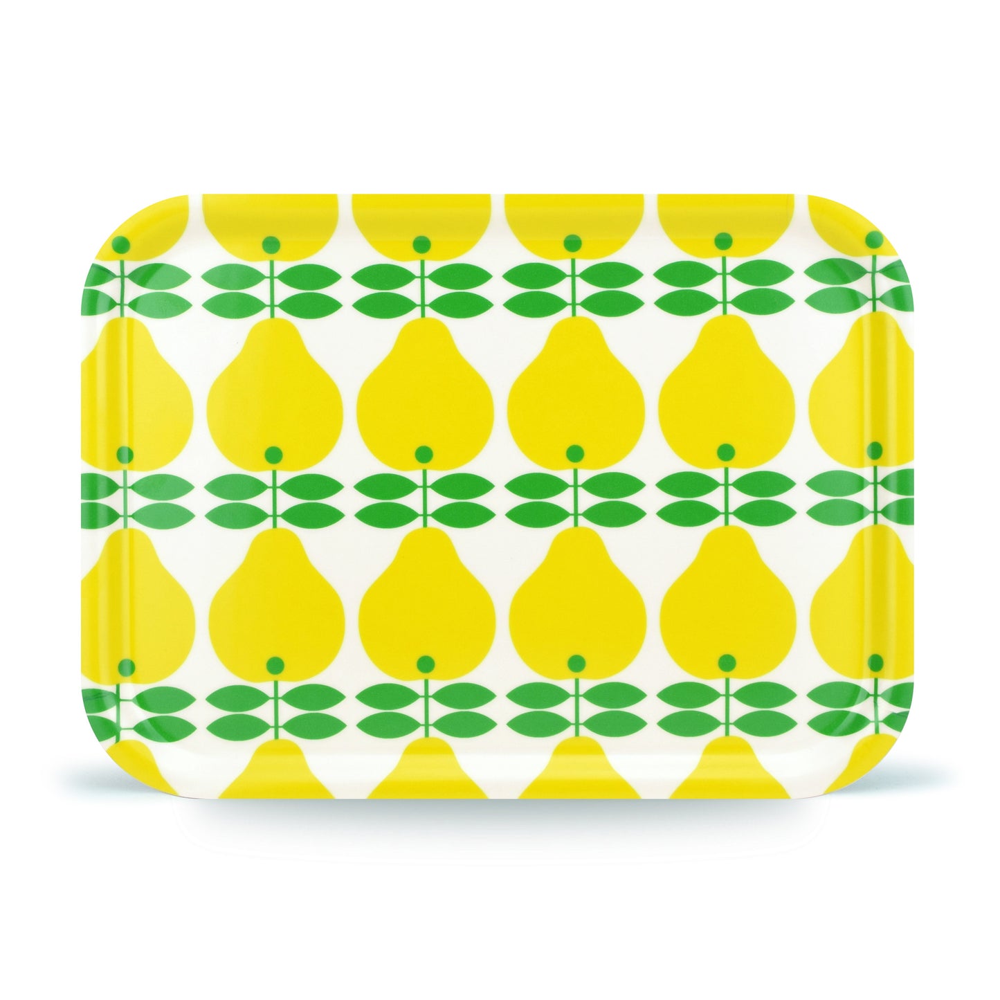 Retro Birch Veneer Tray - Swedish by Lotta Kuhlhorn - Pear Design, Yellow