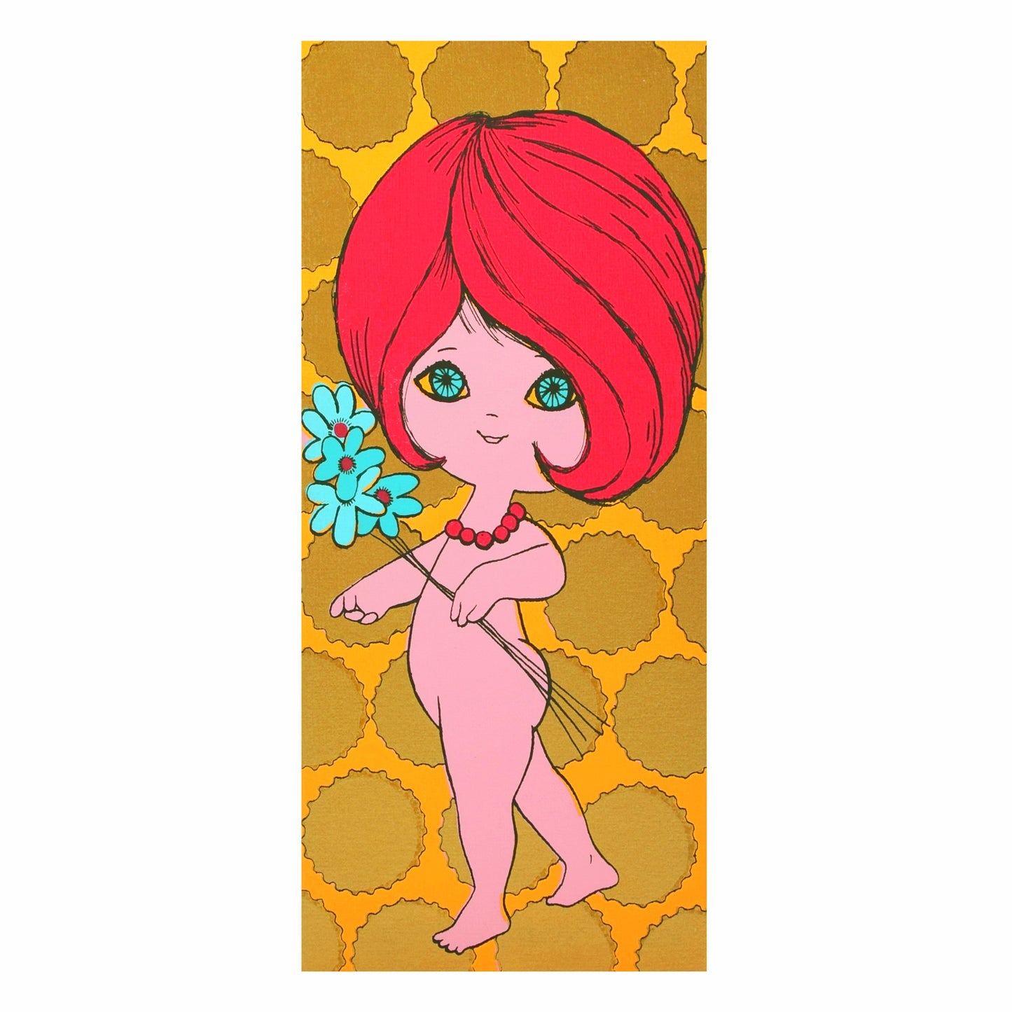 Vintage 1970s Greeting Card - American Red Head, Red & Orange